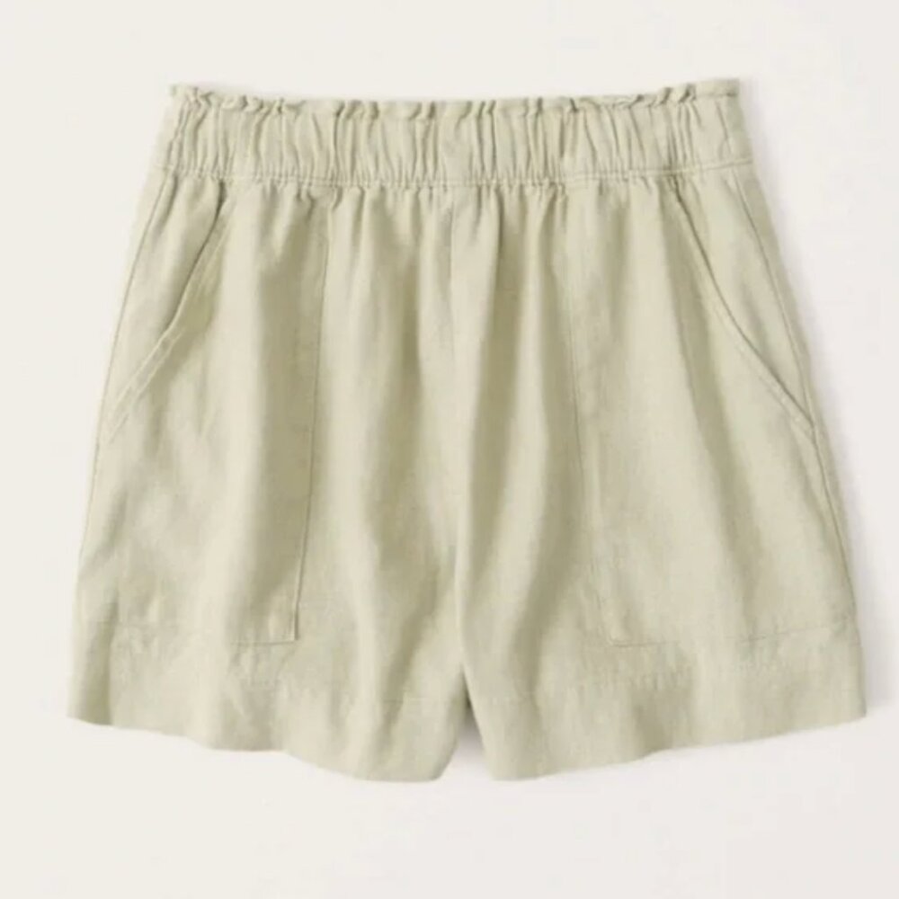 ABERCROMBIE & FITCH - Size XS Linen Blend Pull-On Shorts - Green Sage